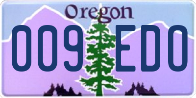 OR license plate 009EDO