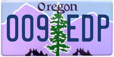 OR license plate 009EDP