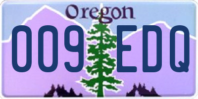 OR license plate 009EDQ
