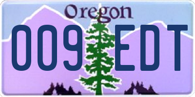 OR license plate 009EDT