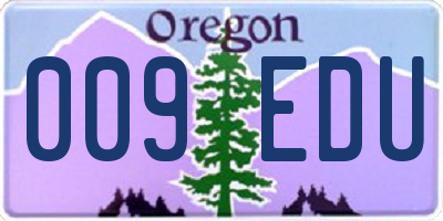 OR license plate 009EDU