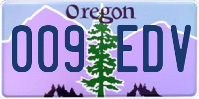 OR license plate 009EDV