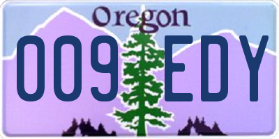 OR license plate 009EDY