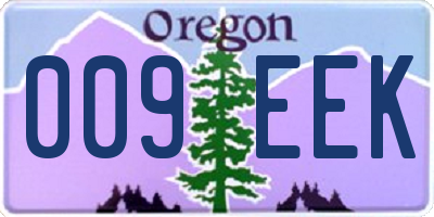 OR license plate 009EEK