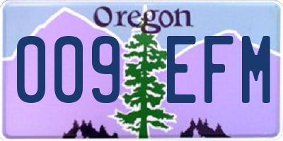 OR license plate 009EFM