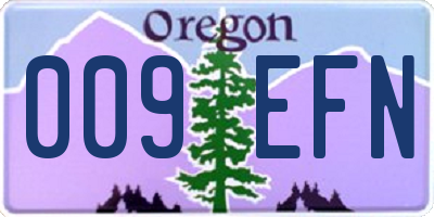 OR license plate 009EFN
