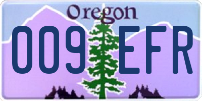 OR license plate 009EFR
