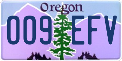 OR license plate 009EFV