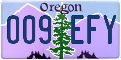 OR license plate 009EFY
