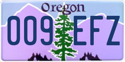OR license plate 009EFZ