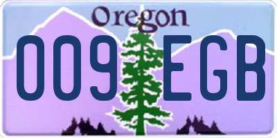 OR license plate 009EGB
