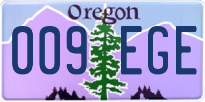 OR license plate 009EGE