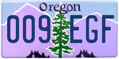 OR license plate 009EGF