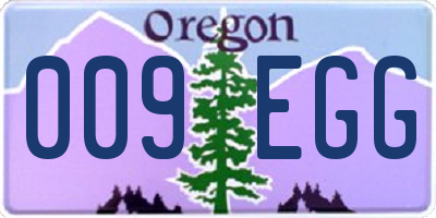 OR license plate 009EGG
