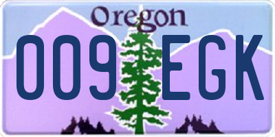 OR license plate 009EGK