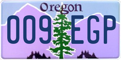 OR license plate 009EGP