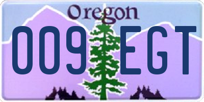 OR license plate 009EGT
