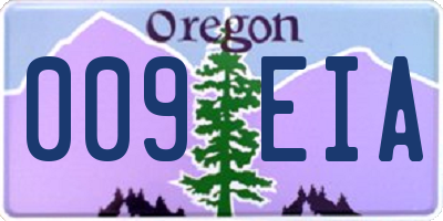 OR license plate 009EIA