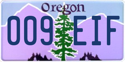 OR license plate 009EIF