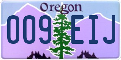 OR license plate 009EIJ