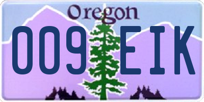 OR license plate 009EIK