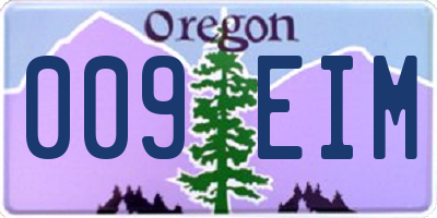 OR license plate 009EIM