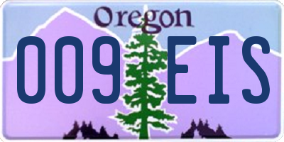OR license plate 009EIS