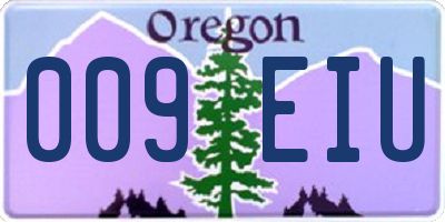 OR license plate 009EIU