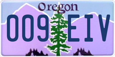 OR license plate 009EIV