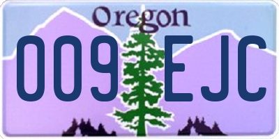 OR license plate 009EJC