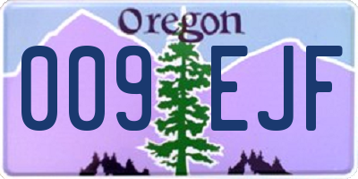 OR license plate 009EJF
