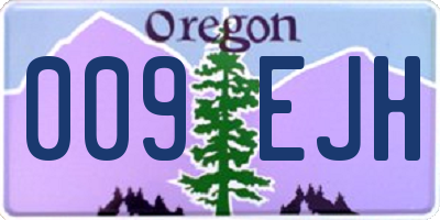 OR license plate 009EJH