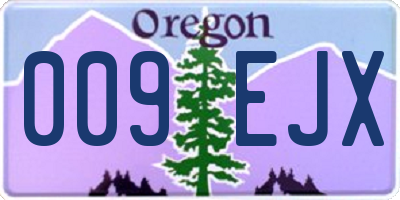 OR license plate 009EJX