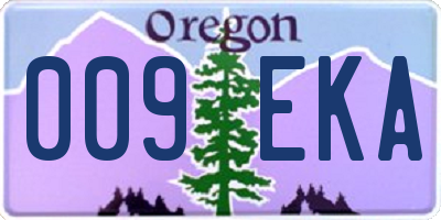 OR license plate 009EKA