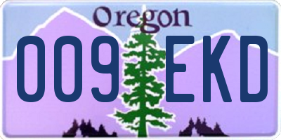 OR license plate 009EKD