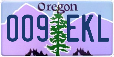 OR license plate 009EKL