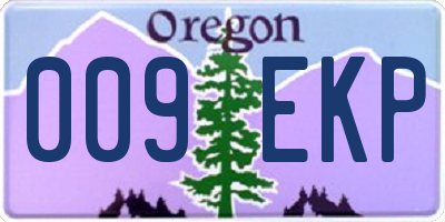 OR license plate 009EKP