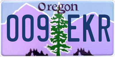 OR license plate 009EKR