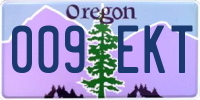 OR license plate 009EKT