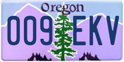 OR license plate 009EKV