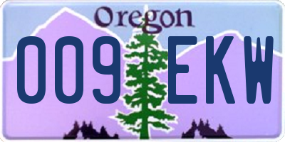 OR license plate 009EKW