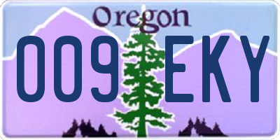 OR license plate 009EKY