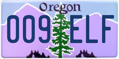 OR license plate 009ELF