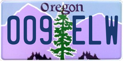 OR license plate 009ELW