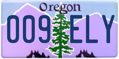 OR license plate 009ELY