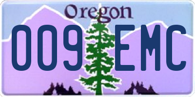 OR license plate 009EMC