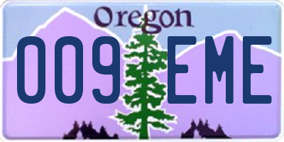 OR license plate 009EME