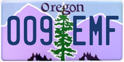 OR license plate 009EMF