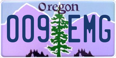 OR license plate 009EMG
