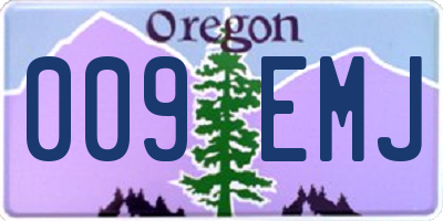 OR license plate 009EMJ